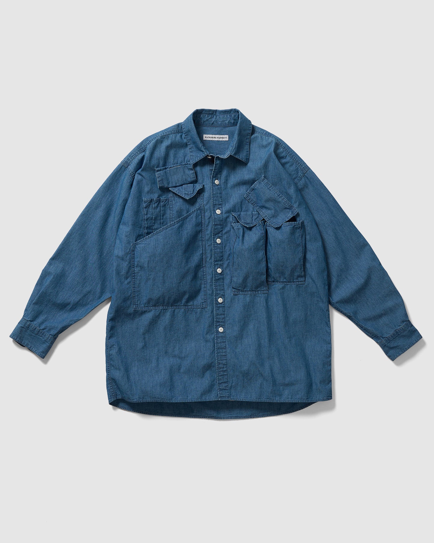 ORGANIC DENIM MULTI POCKET SHIRT LIGHTBLUE
