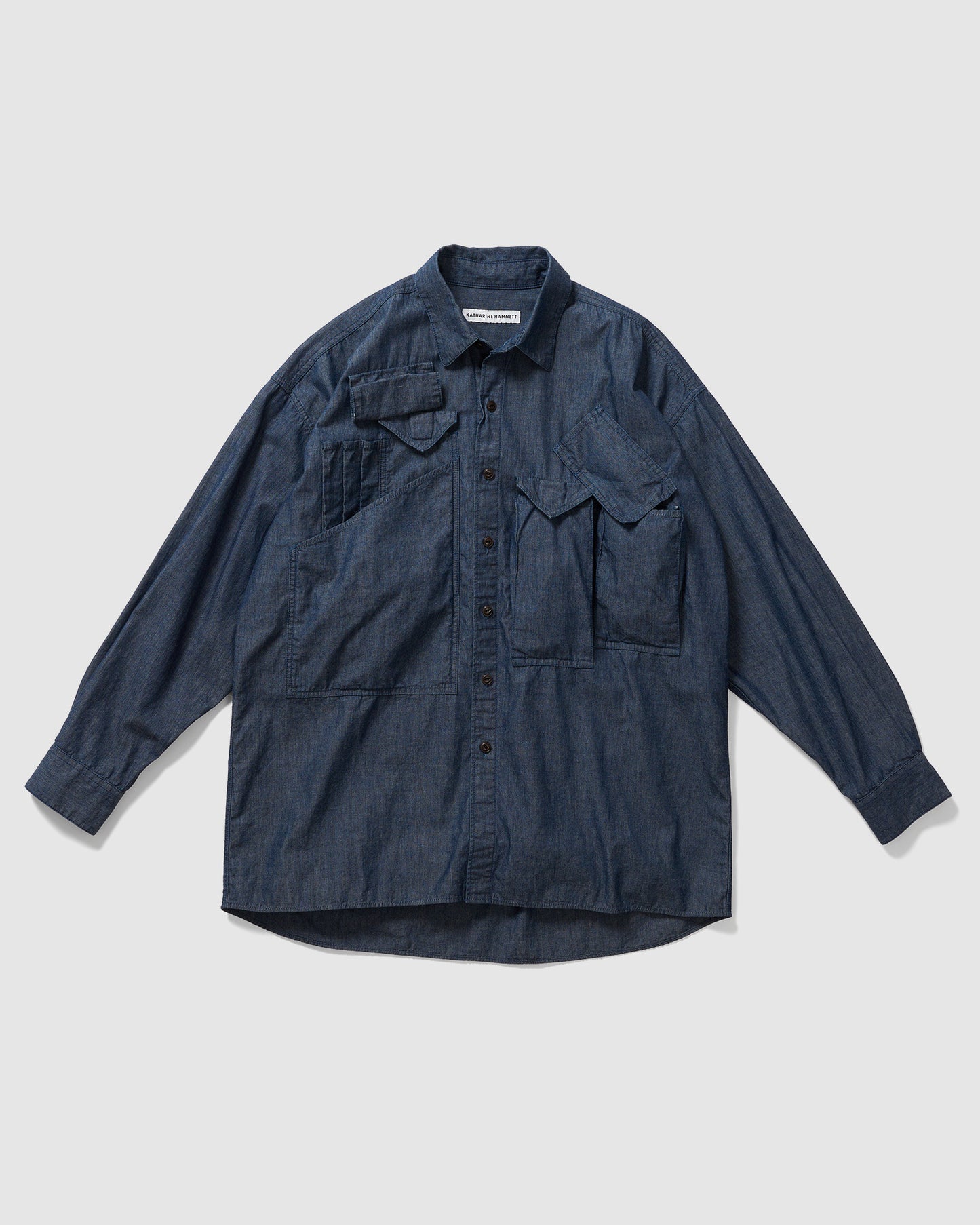 ORGANIC DENIM MULTI POCKET SHIRT BLUE