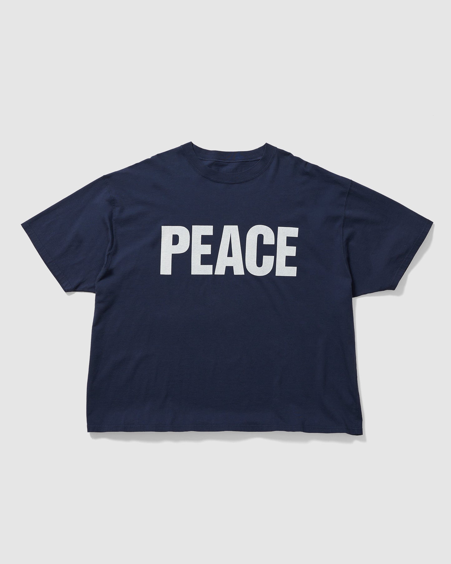 SLOGAN TEE PEACE NAVY