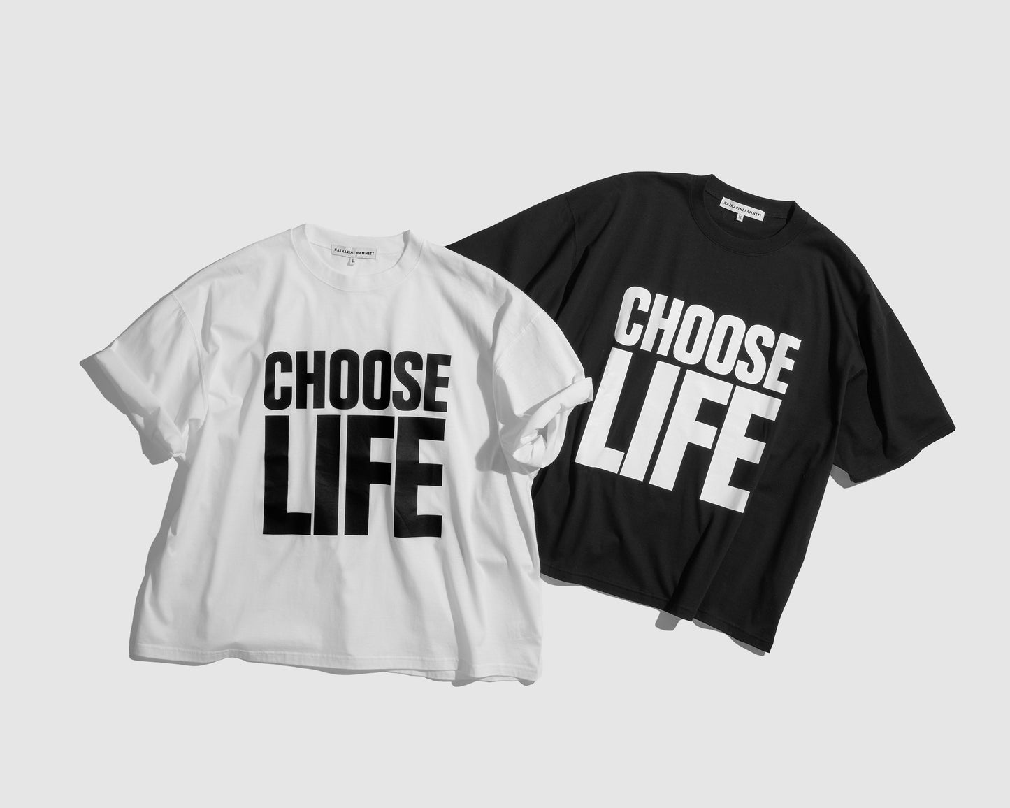 SLOGAN BIG TEE CHOOSE LIFE BLACK