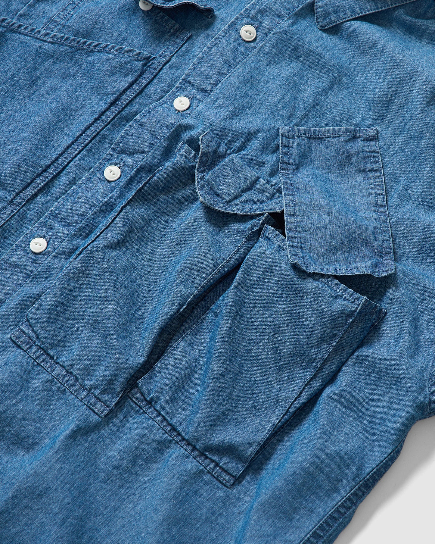 ORGANIC DENIM MULTI POCKET SHIRT LIGHTBLUE