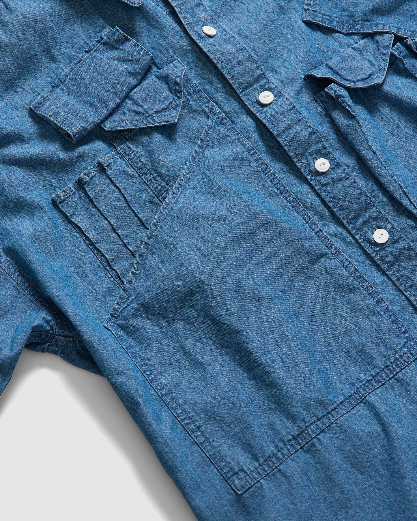 ORGANIC DENIM MULTI POCKET SHIRT LIGHTBLUE